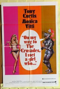1r640 ON MY WAY TO THE CRUSADES I MET A GIRL WHO 1sh '69 art of sexy Monica Vitti & knight!