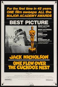 1r644 ONE FLEW OVER THE CUCKOO'S NEST AA style 1sh '75 Jack Nicholson, Milos Forman classic!