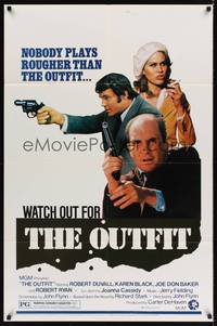 1r650 OUTFIT revised 1sh '73 nobody plays rougher than Robert Duvall, Joe Don Baker & Karen Black!