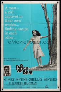1r660 PATCH OF BLUE 1sh '66 Sidney Poitier & Elizabeth Hartman are each captive in their own world