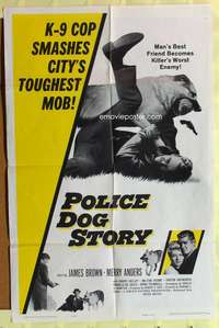 1r687 POLICE DOG STORY 1sh '61 K-9 cop smashes city's toughest mob!