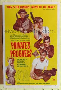1r703 PRIVATE'S PROGRESS 1sh '56 John Boulting directed, Richard Attenborough, Dennis Price
