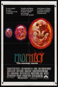 1r707 PROPHECY Destruction style 1sh '79 John Frankenheimer, art of monster in embryo by Paul Lehr!
