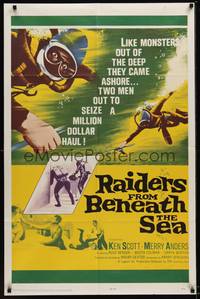 1r721 RAIDERS FROM BENEATH THE SEA 1sh '65 scuba divers rise from sea to commit daring crimes!