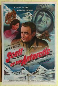 1r788 SCOTT OF THE ANTARCTIC 1sh '49 John Mills in South Pole expedition, different!