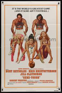 1r801 SEMI-TOUGH 1sh '77 Burt Reynolds, Kris Kristofferson, sexy girls & football art by McGinnis!