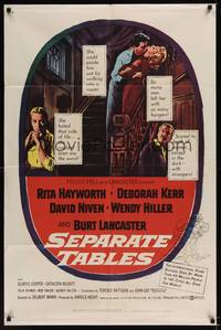 1r802 SEPARATE TABLES 1sh '58 Burt Lancaster, Rita Hayworth, David Niven, Deborah Kerr!