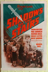 1r811 SHADOWS ON THE STAIRS 1sh '41 Frieda Inescort, Paul Cavanagh, murder thriller!