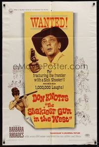 1r816 SHAKIEST GUN IN THE WEST 1sh '68 Barbara Rhoades with rifle, Don Knotts on wanted poster!
