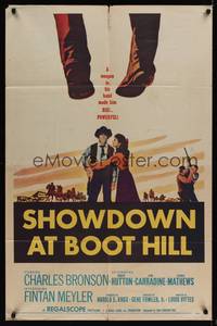 1r827 SHOWDOWN AT BOOT HILL 1sh '58 Charles Bronson, Robert Hutton & David Carradine!