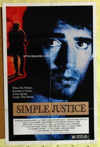1r832 SIMPLE JUSTICE 1sh '90 Kevin Greer, Michael Genet, action speaks louder than words!