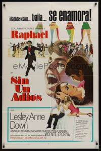 1r833 SIN UN ADIOS Spanish/U.S. 1sh '70 Vicente Escriva, Lesley Anne Down, cool artwork!