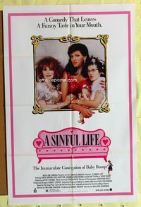1r834 SINFUL LIFE 1sh '89 a comedy that leaves a funny taste in your mouth!