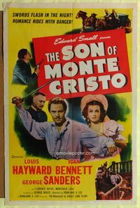 1r861 SON OF MONTE CRISTO 1sh R48 Louis Hayward, Joan Bennett, George Sanders!