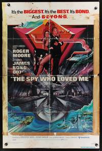 1r867 SPY WHO LOVED ME 1sh '77 great art of Roger Moore as James Bond 007 by Bob Peak!