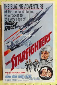 1r872 STARFIGHTERS 1sh '64 cool artwork of the men & planes who rocket to the edge of space!