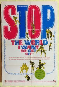 1r875 STOP THE WORLD I WANT TO GET OFF 1sh '66 Tony Tanner & Millicent Martin in Saville musical!