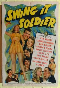 1r889 SWING IT SOLDIER 1sh '41 radio musical, cool portrait images of cast!