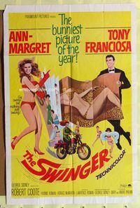 1r890 SWINGER 1sh '66 super sexy Ann-Margret, Tony Franciosa, the bunniest picture of the year!