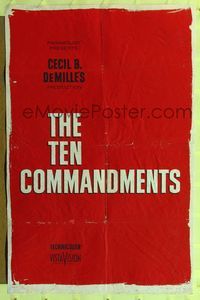 1r902 TEN COMMANDMENTS teaser 1sh '56 Charlton Heston, Yul Brynner, Cecil B. DeMille classic!