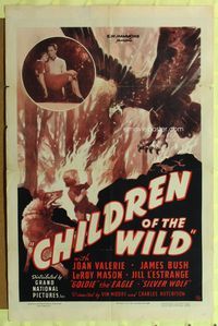 1r924 TOPA TOPA 1sh R39 Children of the Wild, artwork of little boy with wolf & hawk!