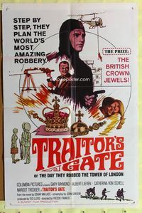 1r928 TRAITOR'S GATE 1sh '66 Klaus Kinski, Gary Raymond, Edgar Wallace, action art!