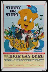 1r934 TUBBY THE TUBA 1sh R77 Dick Van Dyke, cartoon art of musical instruments!