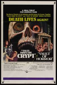 1r950 VAULT OF HORROR/TALES FROM THE CRYPT 1sh '73 horror double bill, creepy artwork!
