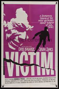 1r951 VICTIM 1sh '62 homosexual Dirk Bogarde is blackmailed, directed by Basil Dearden!