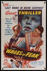 1r956 WAGES OF FEAR 1sh '55 Yves Montand, Henri-Georges Clouzot's suspense classic!