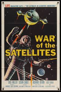 1r961 WAR OF THE SATELLITES 1sh '58 Roger Corman, the ultimate in scientific monsters, cool art!