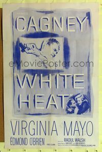 1r972 WHITE HEAT 1sh R56 James Cagney, Virginia Mayo, classic film noir!