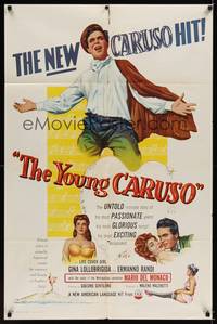 1r996 YOUNG CARUSO 1sh '53 Ermanno Randi as opera singer Enrico Caruso + pretty Gina Lollobrigida!