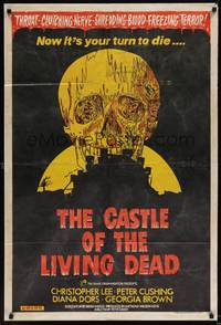 1s349 NOTHING BUT THE NIGHT Aust 1sh '73 great horror artwork of skull & castle!