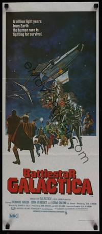 1s374 BATTLESTAR GALACTICA Aust daybill '78 great sci-fi montage art by Robert Tanenbaum!