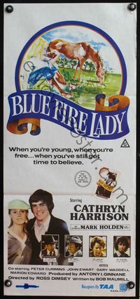 1s383 BLUE FIRE LADY Aust daybill '77 when you're young, you've got time to believe!