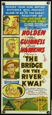 1s387 BRIDGE ON THE RIVER KWAI Aust daybill '58 William Holden, Alec Guinness, David Lean classic!