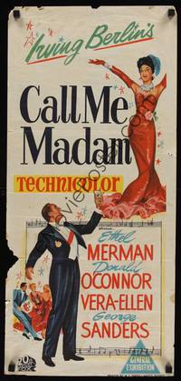 1s393 CALL ME MADAM Aust daybill '53 Ethel Merman, Donald O'Connor & Vera-Ellen, Irving Berlin!