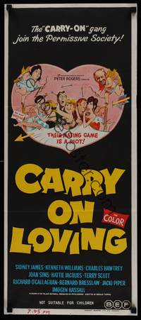 1s397 CARRY ON LOVING Aust daybill '70 Sidney James, English comedy!