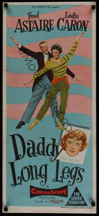1s415 DADDY LONG LEGS Aust daybill '55 art of Fred Astaire in tux dancing with Leslie Caron!