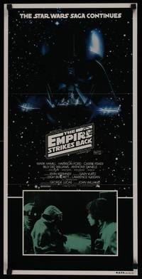 1s431 EMPIRE STRIKES BACK Aust daybill '80 George Lucas sci-fi classic, cool image of Darth Vader!