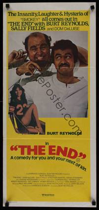 1s432 END Aust daybill '78 Burt Reynolds & Dom DeLuise, death is a pie in the face from god!