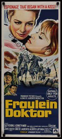1s443 FRAULEIN DOKTOR Aust daybill '69 Suzy Kendall, WWI, espionage that begins with a kiss!