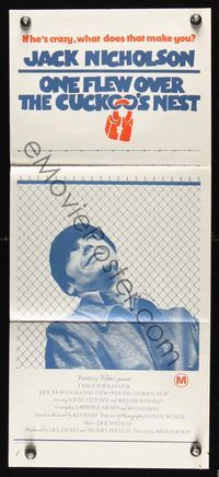 1s493 ONE FLEW OVER THE CUCKOO'S NEST Aust daybill '75 image of Nicholson, Milos Forman classic!