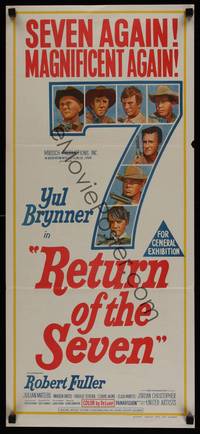1s513 RETURN OF THE SEVEN Aust daybill '66 Yul Brynner reprises his role as master gunfighter!