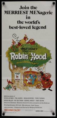 1s515 ROBIN HOOD Aust daybill R83 Walt Disney cartoon, the way it REALLY happened!