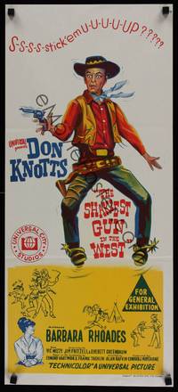 1s534 SHAKIEST GUN IN THE WEST Aust daybill '68 Barbara Rhoades, shivering Don Knotts!
