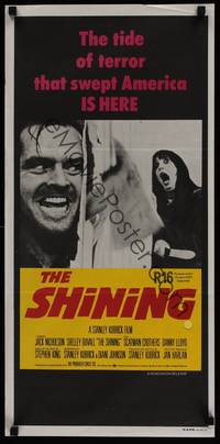 1s535 SHINING Aust daybill '80 Stephen King & Stanley Kubrick horror masterpiece, Jack Nicholson!
