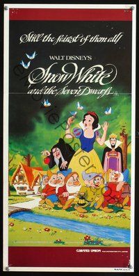 1s544 SNOW WHITE & THE SEVEN DWARFS Aust daybill R83 Walt Disney cartoon classic!