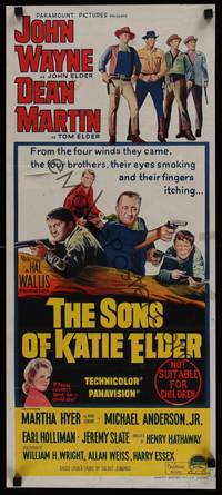 1s547 SONS OF KATIE ELDER Aust daybill '65 Martha Hyer, John Wayne, Dean Martin & more!
